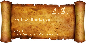 Lositz Bertalan névjegykártya